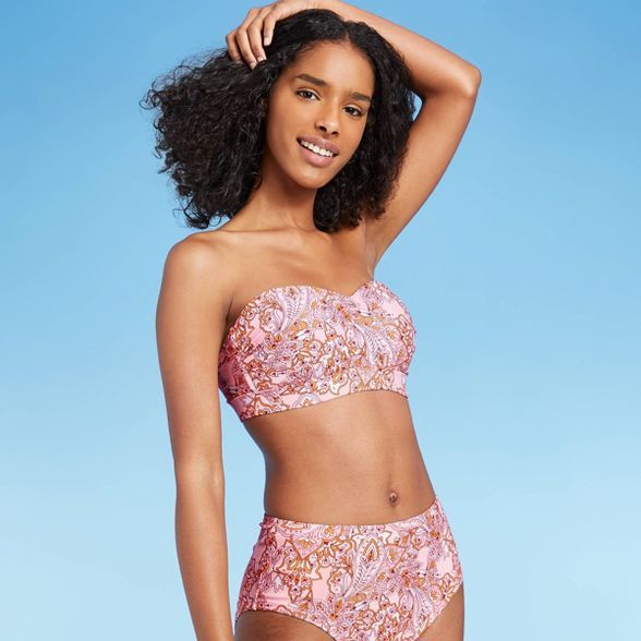 Women's Bandeau Bikini Top - Kona Sol™ Pink | Target