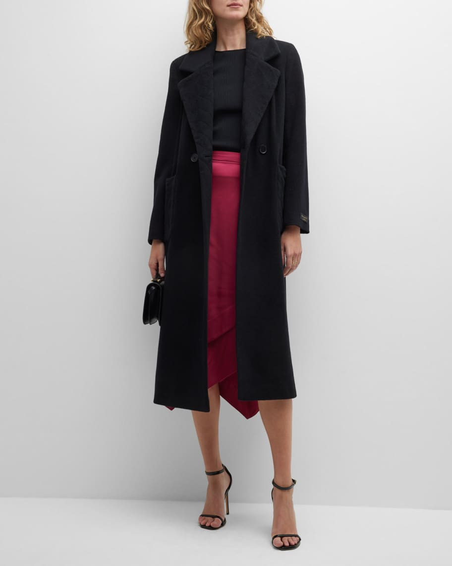 Donna Karan Quilted Wool-Cashmere Coat | Neiman Marcus