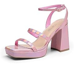 DREAM PAIRS Women's Platform Strappy Heels Open Toe Ankle Strap Square Party Sandals Y2K Dress Sh... | Amazon (US)