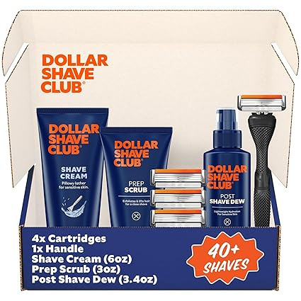Dollar Shave Club | Ultimate Set | 4 Swift Rinse Refill Cartridges, 1 Handle, 1 Prep Scrub 3 ounc... | Amazon (US)