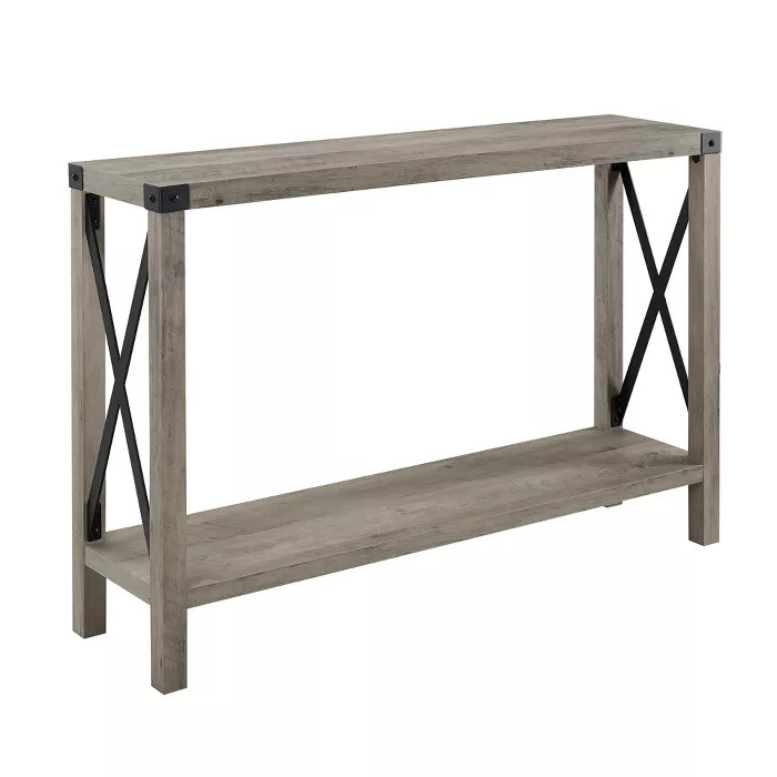 Urban Industrial Farmhouse Metal X Entry Table - Saracina Home | Target