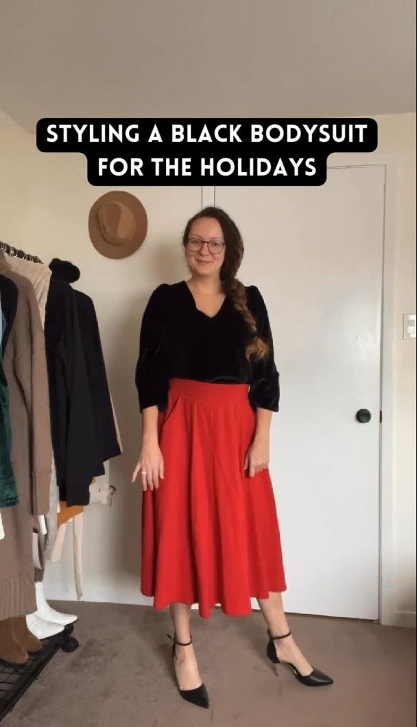 Styling a black body suit in some simple holiday outfits! 

Bodysuit, skirt, holiday outfit, leather, faux leather, lug boots, heels, blazer style, mom jeans 

#LTKHoliday #LTKSeasonal #LTKcurves