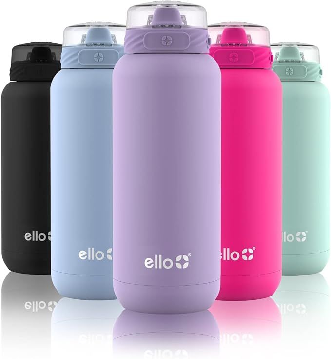 Ello Cooper Vacuum Insulated Stainless Steel Water Bottle with Soft Straw and Carry Loop, Double ... | Amazon (US)
