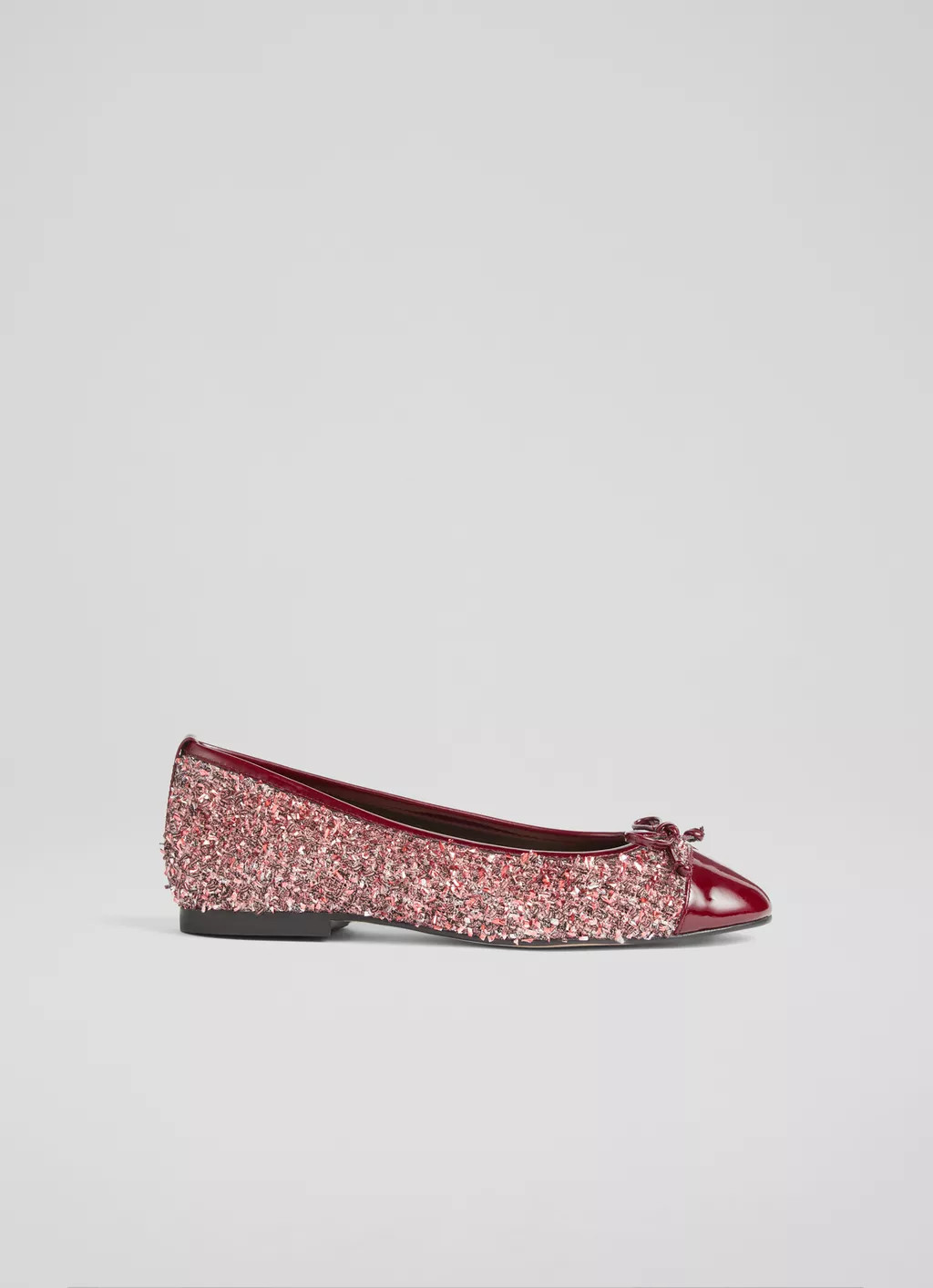 Kara Wine Tweed and Toe Cap Ballerina Flats | L.K. Bennett (UK)