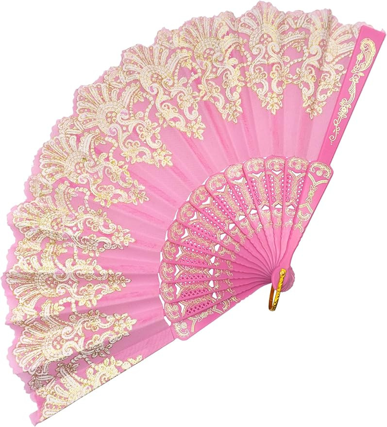Handheld Chinese Folding Fan Hand Fans for Women Foldable Bulk for Party Wedding Church Dancing (... | Amazon (US)