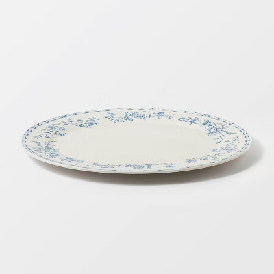 Melamine Floral Serving Platter Blue - Threshold™ designed with Studio McGee | Target