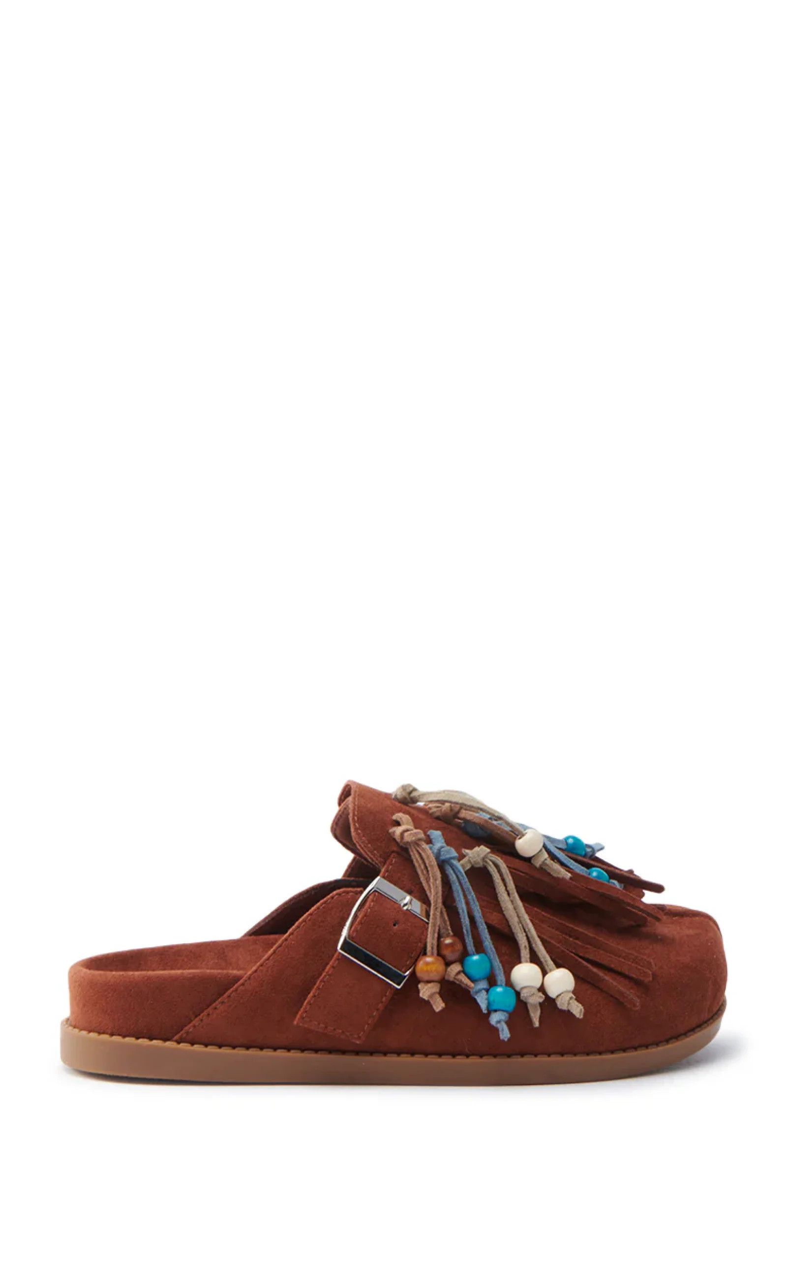 ABEILLE-BROWN TASSEL FLAT MULE | Azalea Wang
