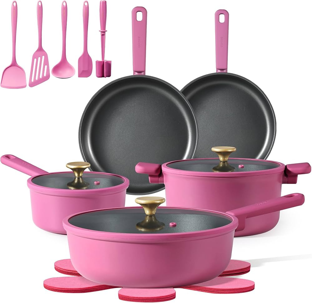 CAROTE Non Stick Pots and Pans Set, Cookware Sets Nonstick, Kitchen Cooking Set with Stay-Cool Ha... | Amazon (US)