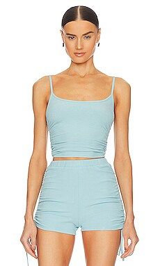 ALL THE WAYS Mira Ruched Tank in Blue from Revolve.com | Revolve Clothing (Global)