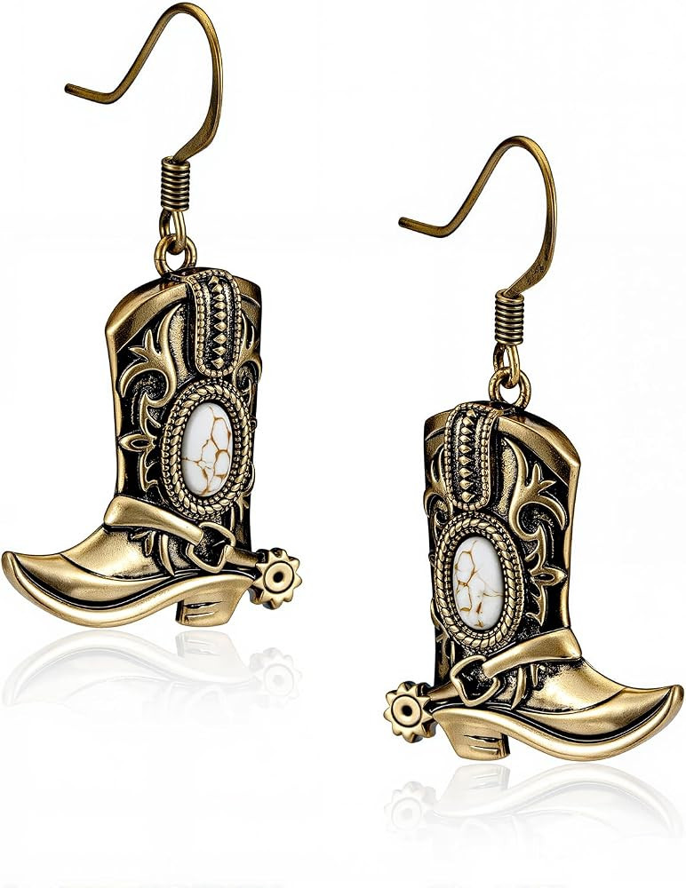 Wrangler Western Boots Horse Dangle Earrings for Women Cowgirl Cowboy Lightweight Retro Country C... | Amazon (US)