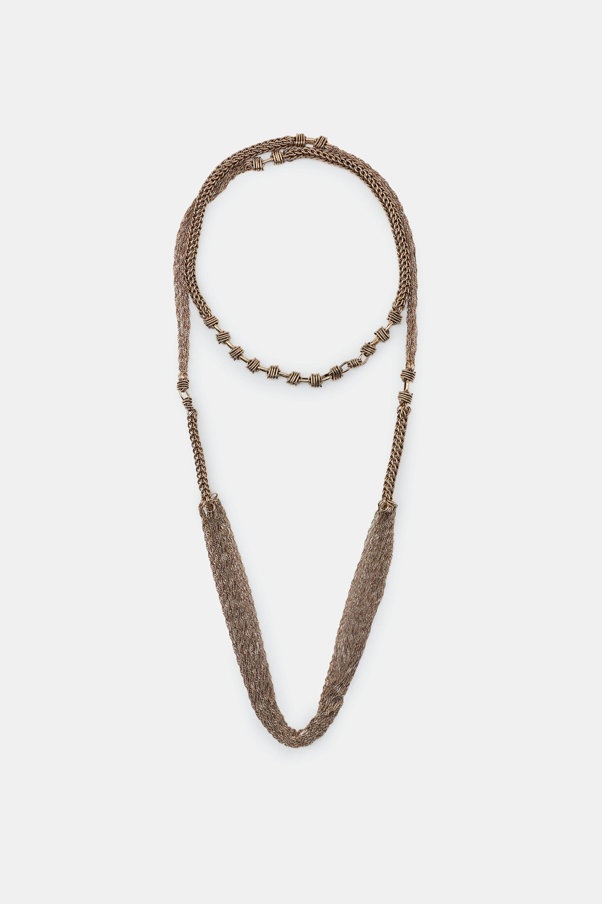 LONG DOUBLE CHAIN NECKLACE | Zara US