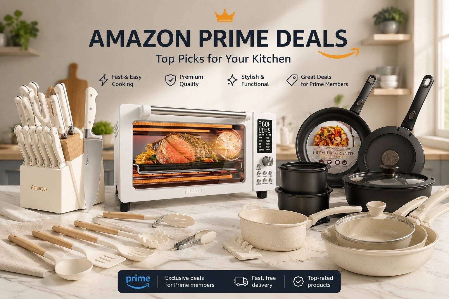 ✨ Amazon Prime Deals are bringing all the kitchen upgrades! From a gorgeous countertop oven to a sleek cookware set and beautiful neutral knives, these are the finds that make everyday cooking feel a little more special.

If you’ve been waiting to refresh your kitchen, now is the perfect time to grab these favorites before the deals are gone. 🤍

#LTKHome #AmazonPrimeDeals #KitchenFinds #AmazonFavorites #KitchenEssentials #HomeInspo #LTKSaleAlert #AmazonStorefront #NeutralHome #LTKLifestyle

#LTKHome #LTKfoodie