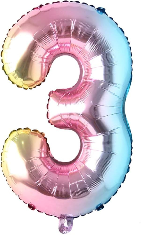 32 Inch Number Balloons Foil Ballon Rainbow Gradient Digit Ball Colorful Wedding Birthday Party D... | Amazon (US)