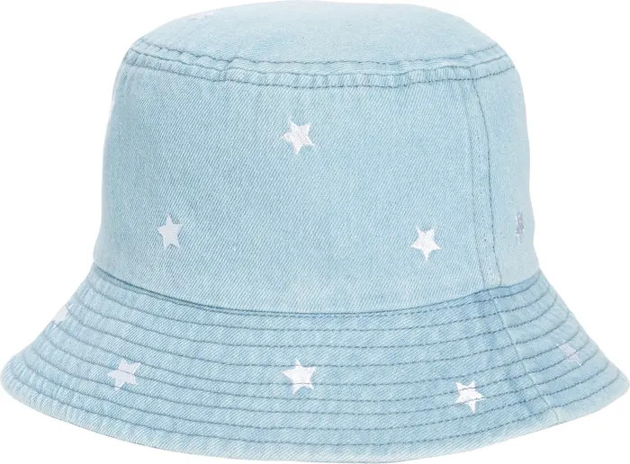 The Accessory Collective Kids' Star Embroidery Denim Bucket Hat | Nordstrom | Nordstrom