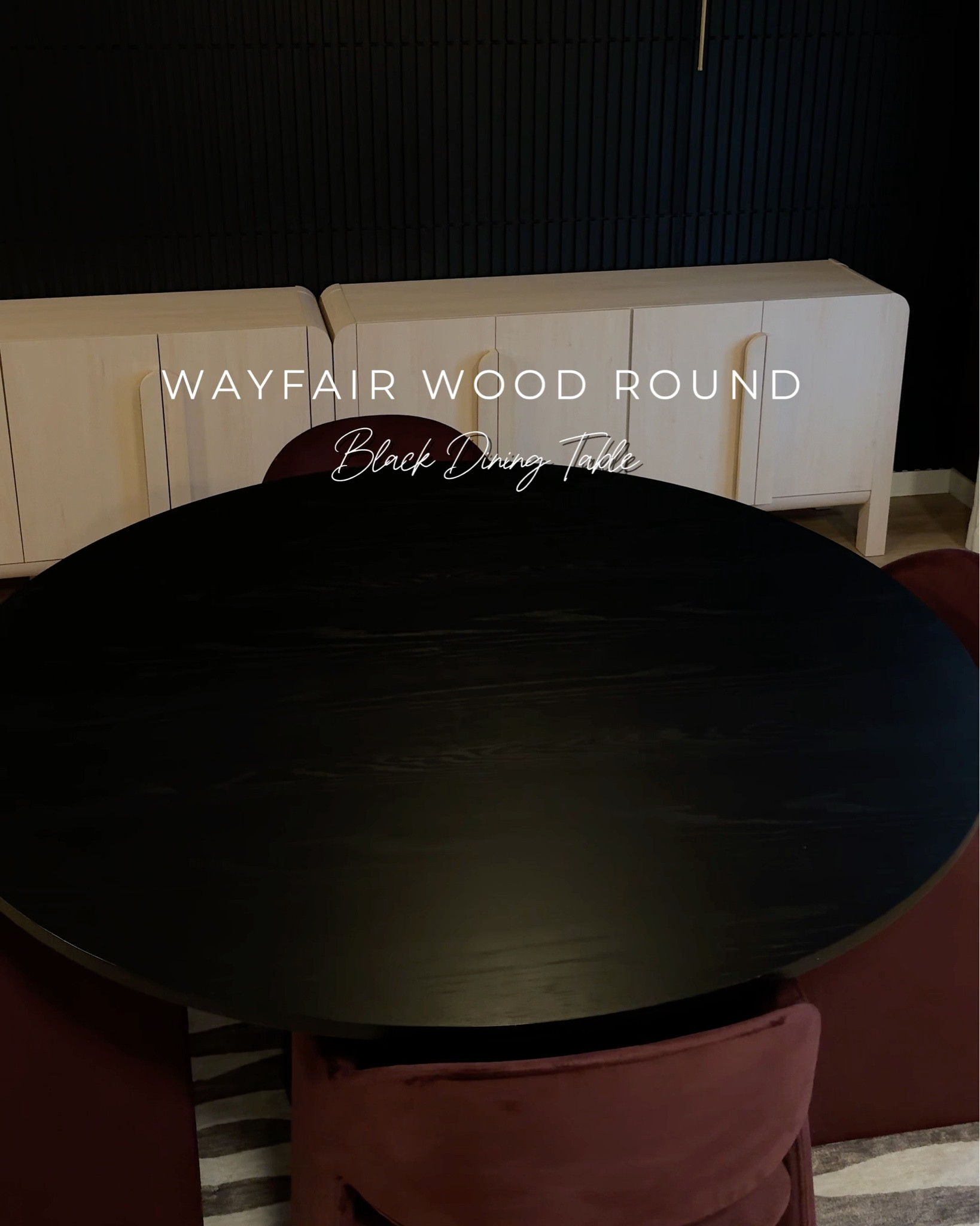 Large circle dining table🤎 comes in natural color as well. It actually can fit 6 chairs, I just opted for 4. Sharing similar ones below as well! #diningtable #home #diningroommakeover #blacktable 

#LTKHome