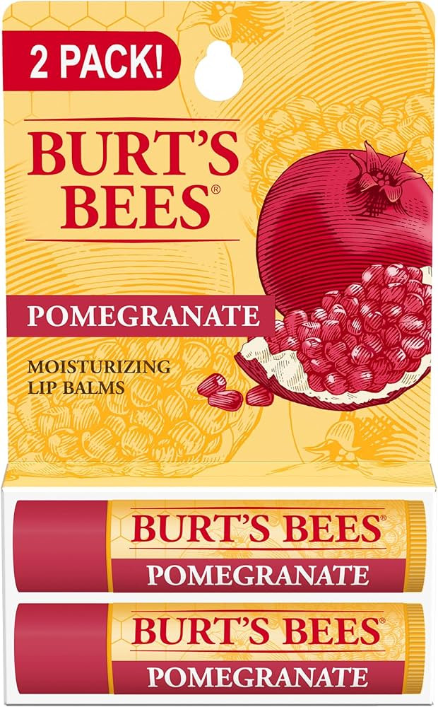 Burt's Bees Lip Balm - Pomegranate, Lip Moisturizer With Responsibly Sourced Beeswax, Natural Ori... | Amazon (US)