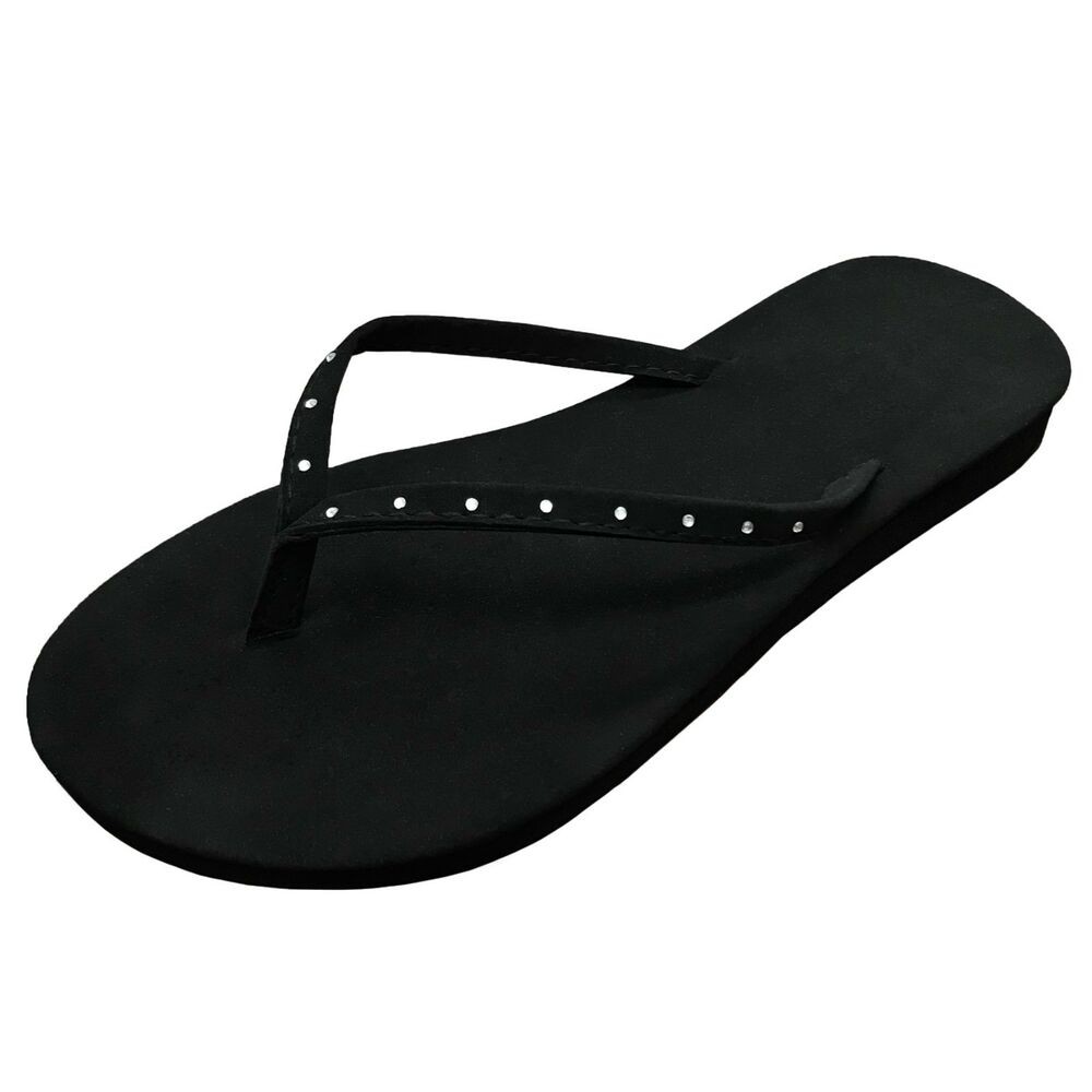Details about   New Womens Thong Sandals w/ Rhinestones Flat Flip Flops Shoe Size 5 to 10 Black | eBay US