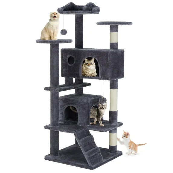 EDX 54" Cat Tree Tower for Indoor Cats, Multi-Level Pet Furniture with Sisal Scratching Post, Lar... | Walmart (US)