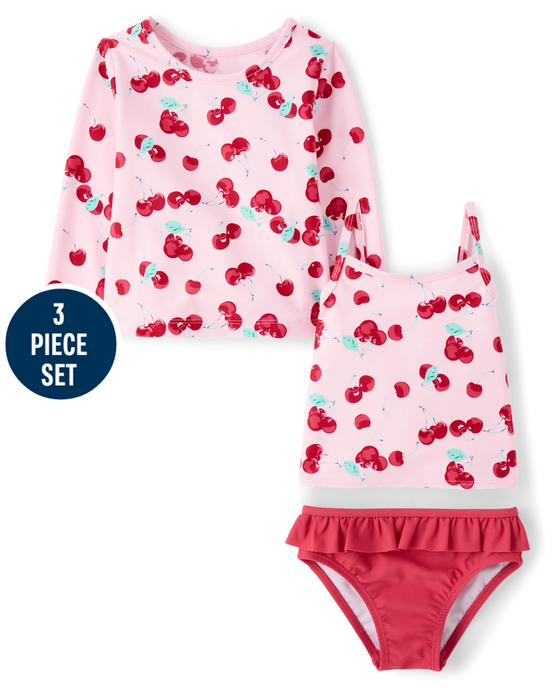 Toddler Girls Cherry 3-Piece Swimsuit - pink | The Children's Place