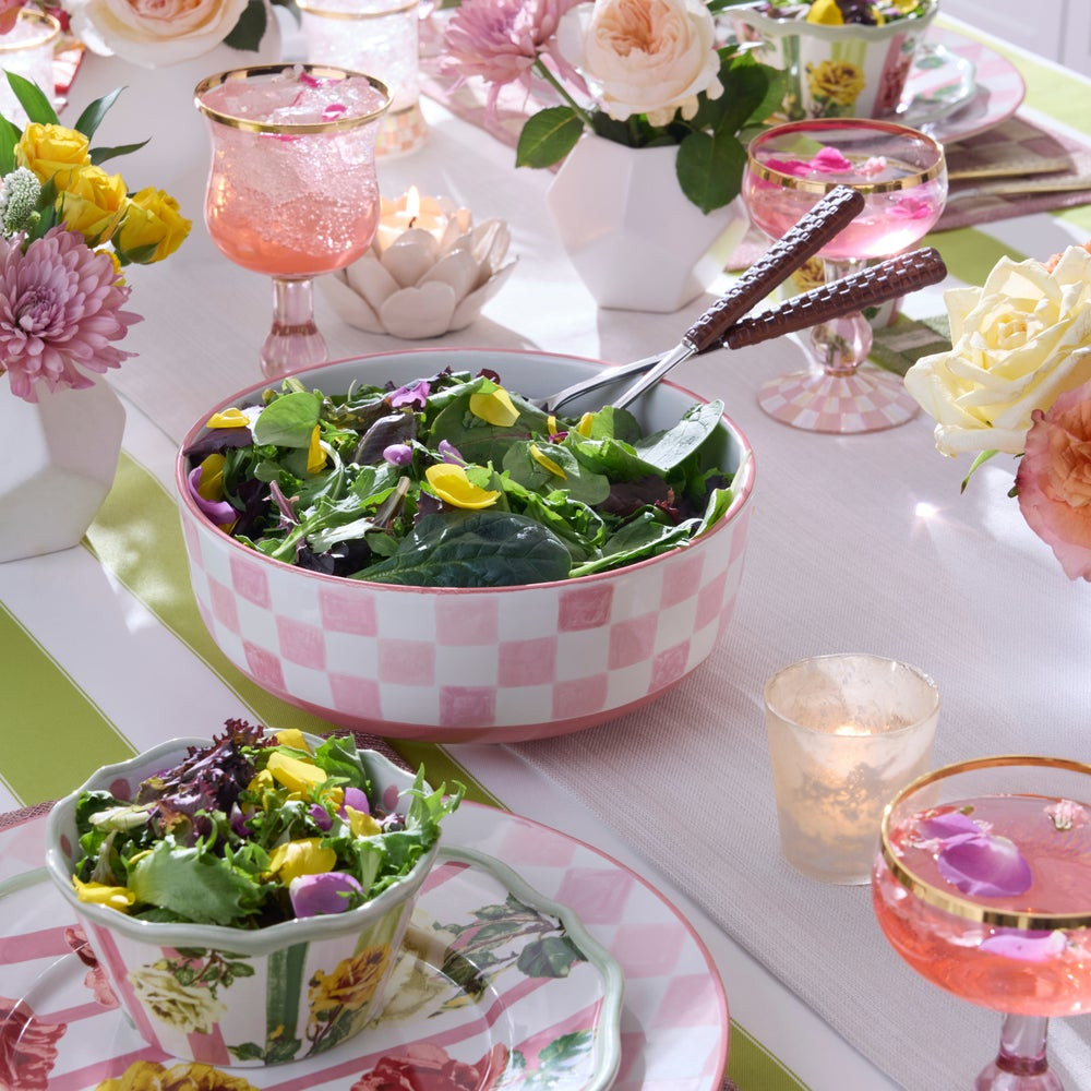 Stoneware Check Serving Bowl | MacKenzie-Childs