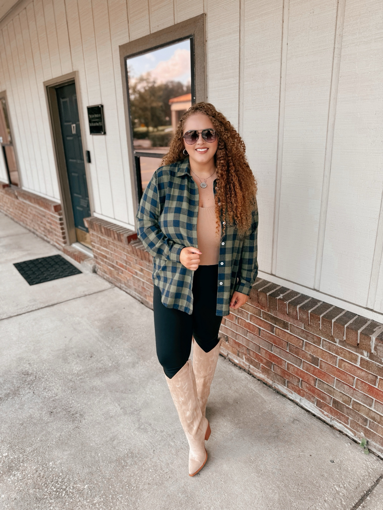 This is a great fall look 🍂 amazon flannel | Amazon plaid flannel | amazon button down  | amazon plaid button down | tank top | amazon tank top | amazon black leggings | amazon leggings | leggings outfit | cowgirl boots  | neutral cowgirl boots | amazon cowgirl boots | amazon neutral cowgirl boots | amazon finds | amazon look | amazon outfit | fall outfit | fall look | fall fashion | fall finds | fall outfit inspo | fall fashion inspo | fall 2024 | fall photos | Fall family photos | fall family photos outfit | fall vacation outfit | fall vacay 

#LTKStyleTip #LTKMidsize #LTKSeasonal