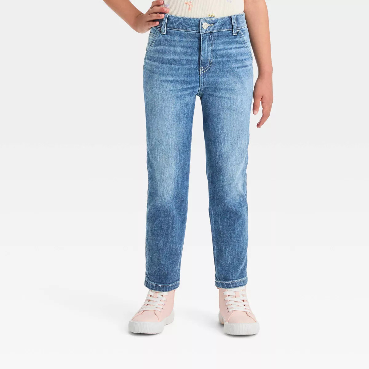 Girls' High-Rise Carpenter Ankle Straight Jeans - Cat & Jack™ | Target