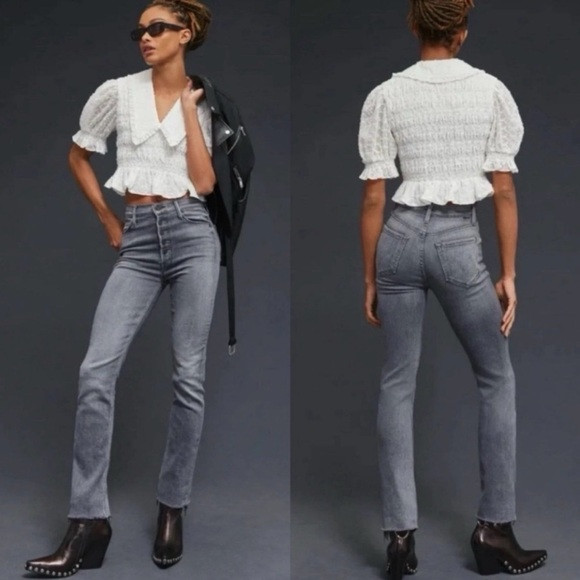 MOTHER The Pixie Dazzler Ankle Fray Digging up dirt Size 28 Button fly high rise | Poshmark
