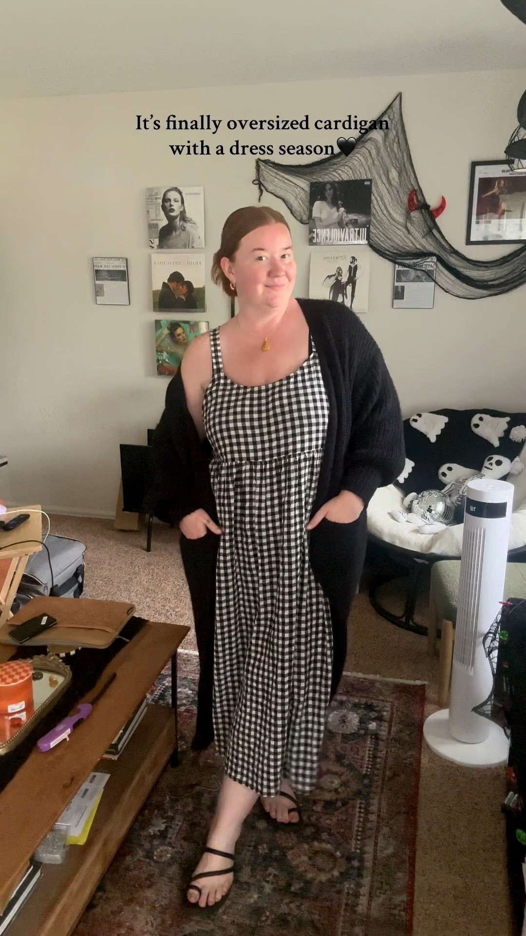 Cardigan from TikTok shop and linked on my TikTok🖤 dress is from target but the exact one is sold out😢

#LTKMidsize #LTKSeasonal #LTKPlusSize