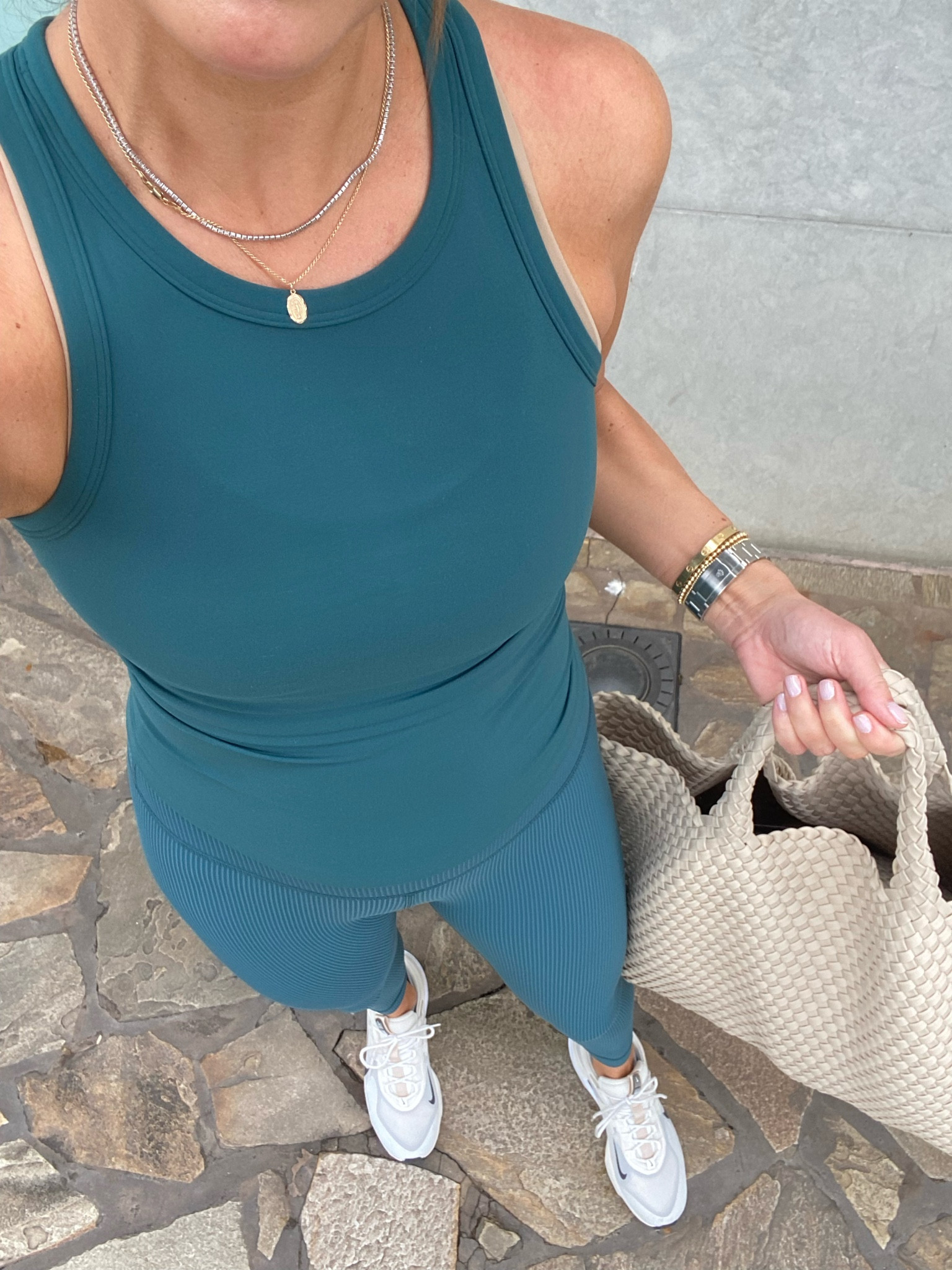 Workout set size 4, naghedi tote, sneakers run tts. 

#LTKitbag #LTKshoecrush #LTKfit