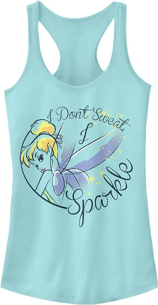 Disney Women's Tinker Bell Sparkle Magic Slim Fit, Scoop Hem Racerback Tank | Amazon (US)