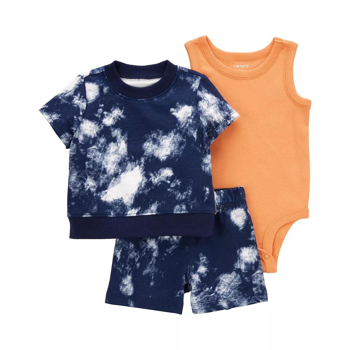 Baby Carter's 3-Piece Tie Dye Top & Shorts Set | Kohl's
