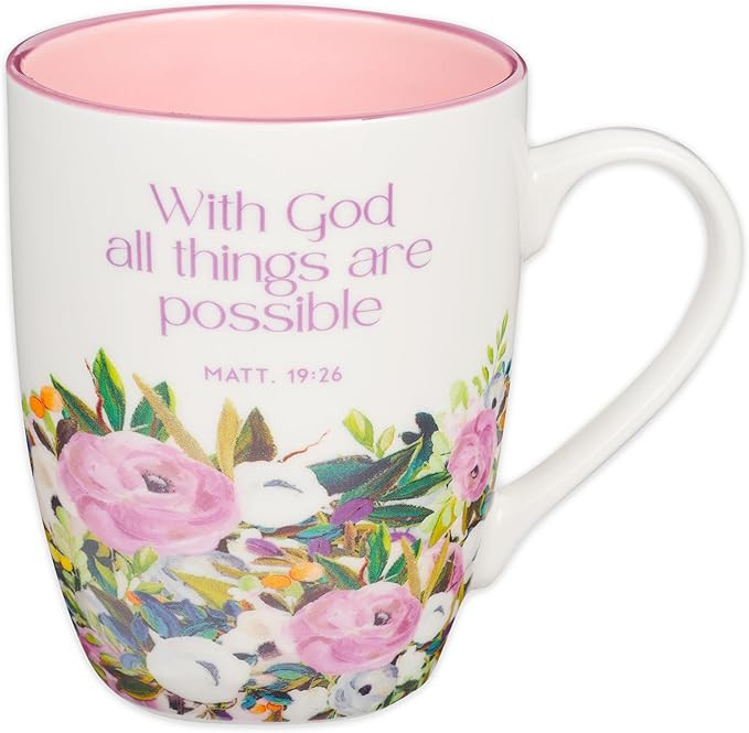 Christian Art Gifts Inspirational Ceramic Coffee & Tea Scripture Mug for Women: All Things are Po... | Amazon (US)