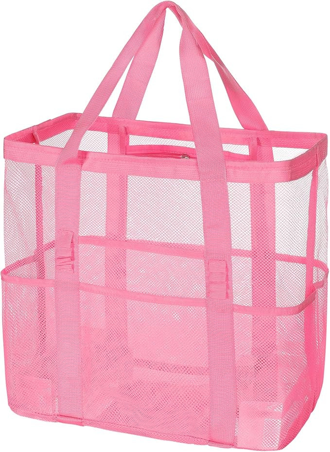Tavaleu Mesh Beach Bag - Large Beach Tote with Multi Functional Pockets for Family Travel/Vacatio... | Amazon (US)