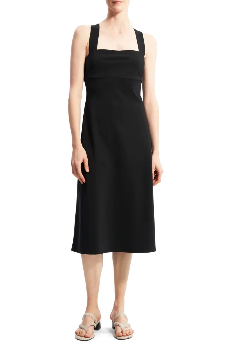 Crisscross Square Neck A-Line Dress | Nordstrom