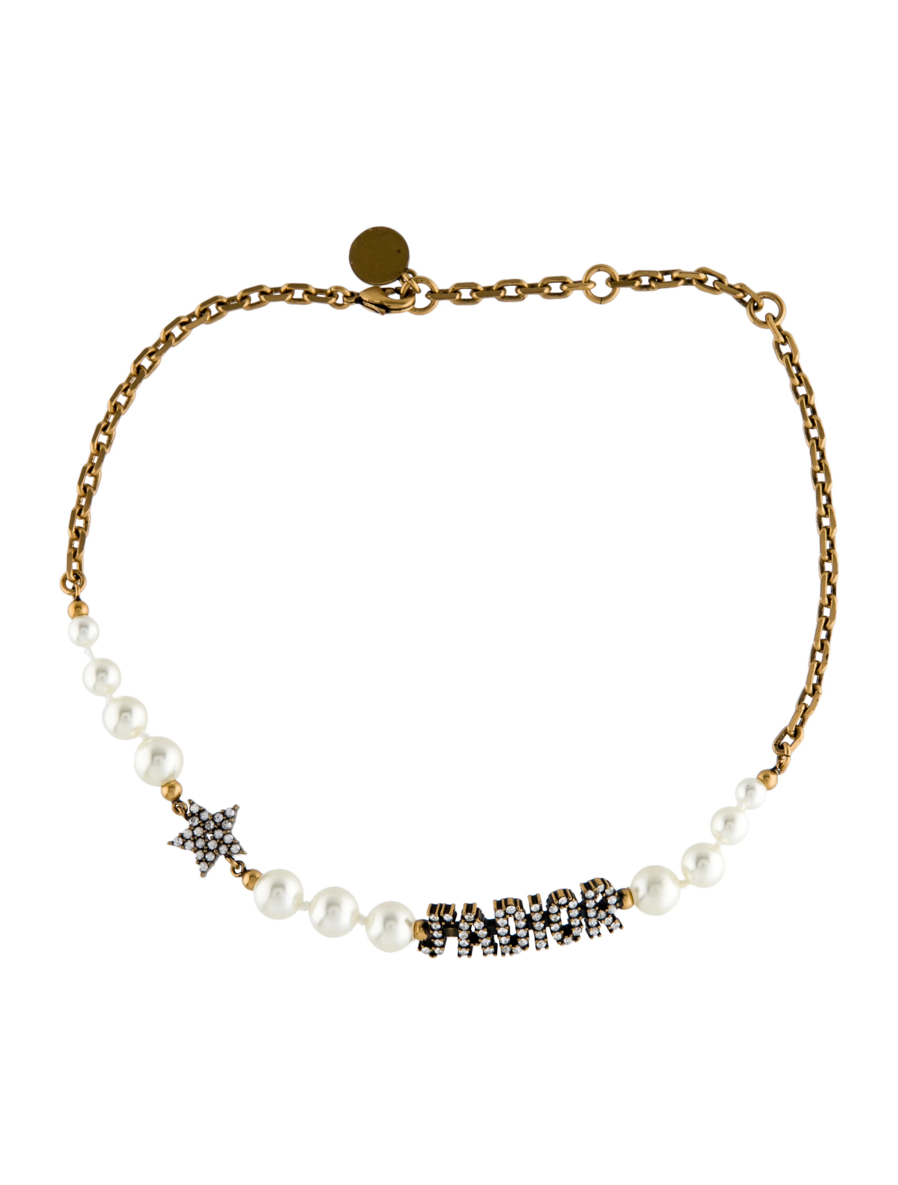 Faux Pearl & Crystal J'Adior Choker | The RealReal