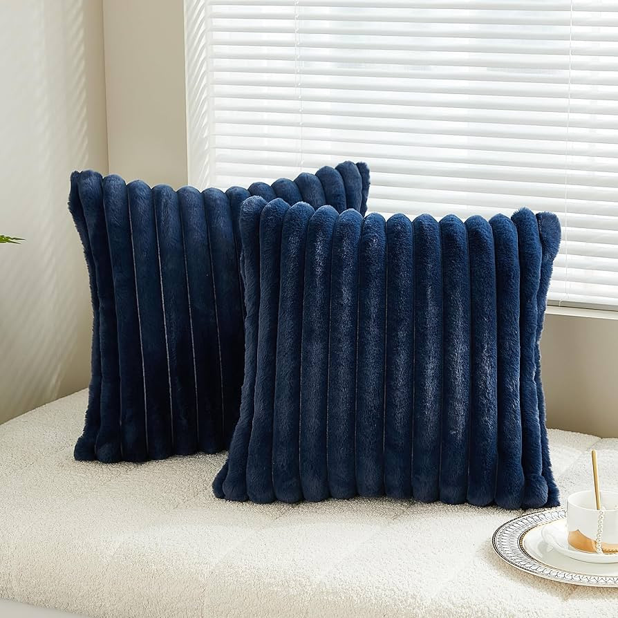 Uhamho Striped Throw Pillow Covers Set of 2 Cushion Pillowcase Square Case Modern Home Decorative... | Amazon (US)