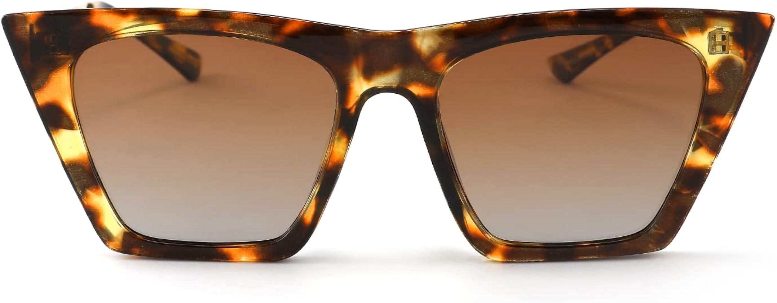 WANWAN Square Cat Eye Polarized Woman's Classic Sunglasses Trendy Oversized Frame | Amazon (US)