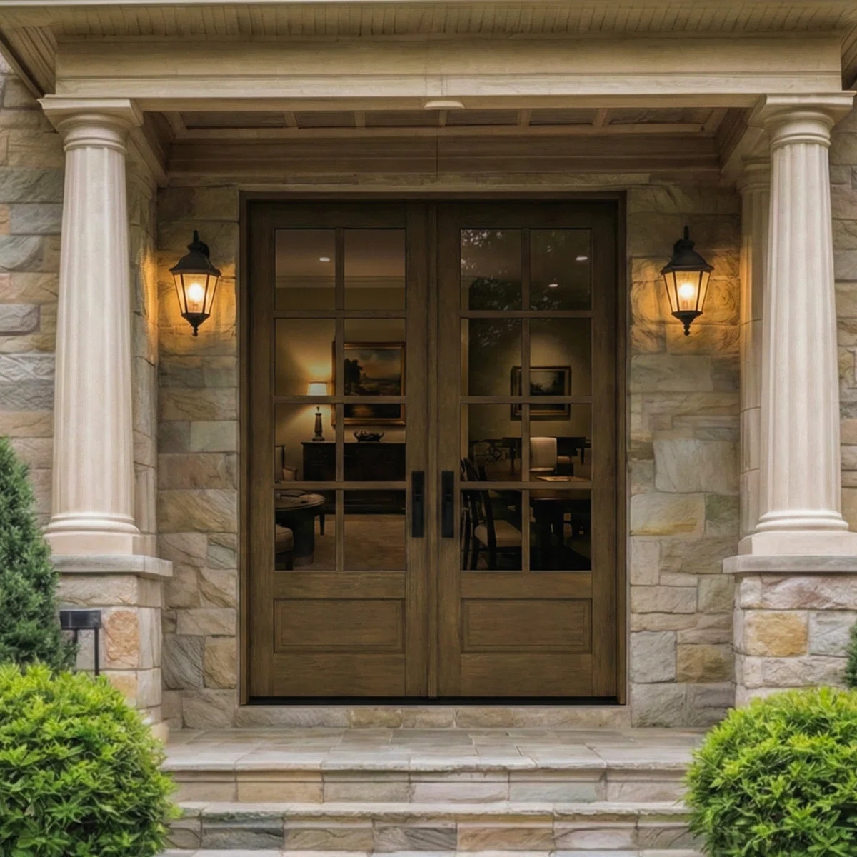 G7508-SW-96 | 96" Double Door, RTA Prehung Exterior, SDL 8 Lite, 3/4 Lite, 1 Panel, Unfinished Ma... | Wayfair North America