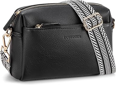 BOSTANTEN Small Crossbody Purse for Women Triple Zip Cell Phone Leather Handbag with Colored Shou... | Amazon (US)