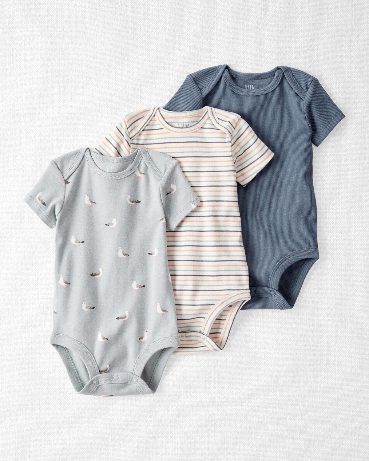 Baby 3-Pack Organic Cotton Rib Bodysuits | Carter's Inc