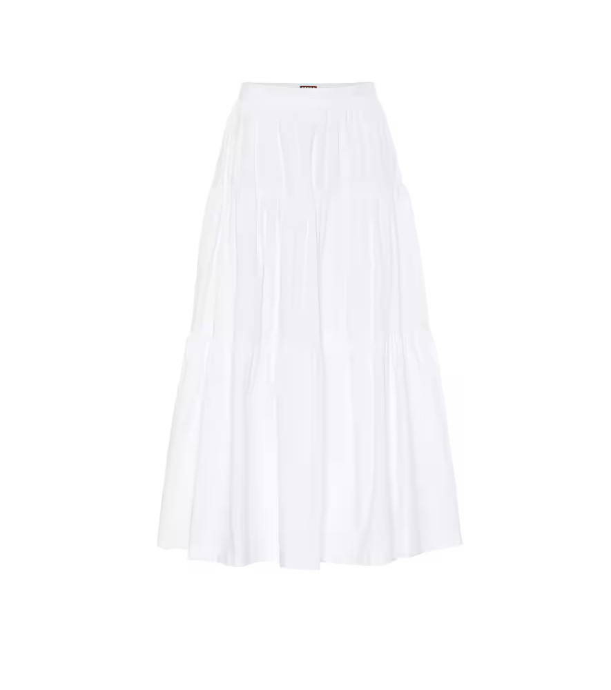 Staud Sea cotton poplin midi skirt | Mytheresa (UK)
