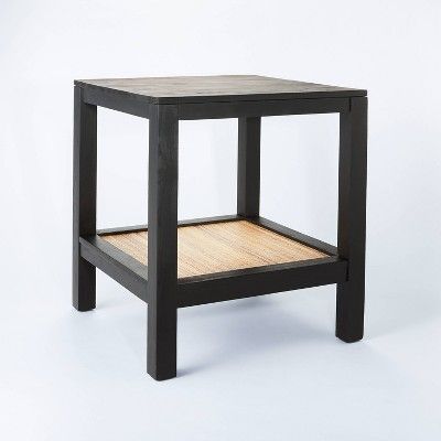Canyon Lake Woven Shelf End Table Black - Threshold™ designed with Studio McGee | Target