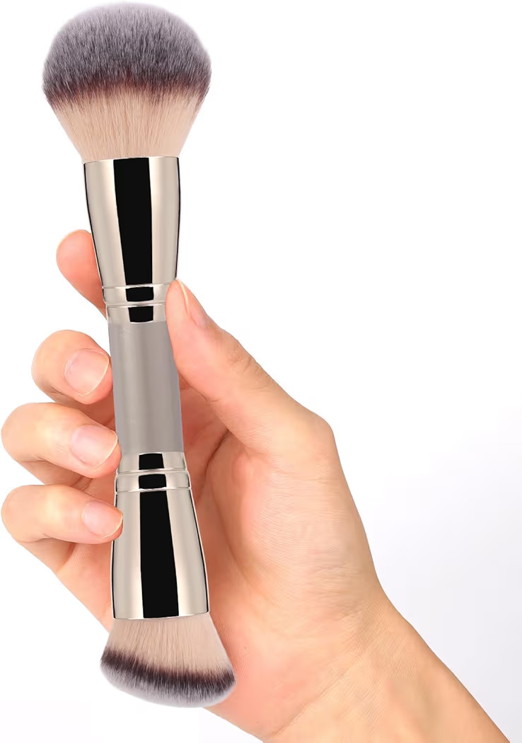 Dual-Ended Foundation Brush: Round & Angled Pro-Grade makeup brushes, 100% Vegan Synthetic Makeup... | Amazon (US)