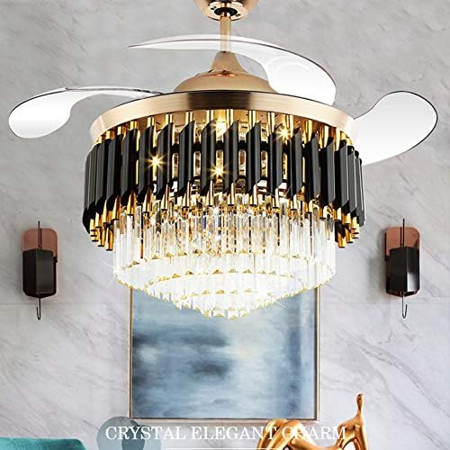 Fandian 42" Crystal Ceiling Fan with Light Remote Control Chandelier Retractable Fandelier, Luxur... | Amazon (US)