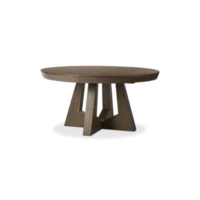 Zelda Round Extension Dining Table-Fawn Oak Veneer | Perigold