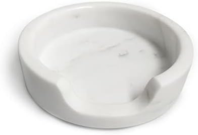 FiveOwnAg Handmade Natural Marble Round Small Spoon Rest for Stove Top Spatula Fork Ladle Utensil Re | Amazon (US)