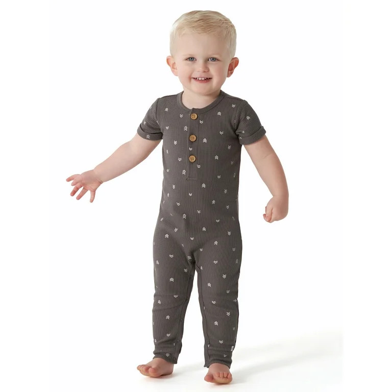 Modern Moments by Gerber Baby Boy or Girl Unisex Long Leg Romper, Sizes 0/3M - 24M | Walmart (US)