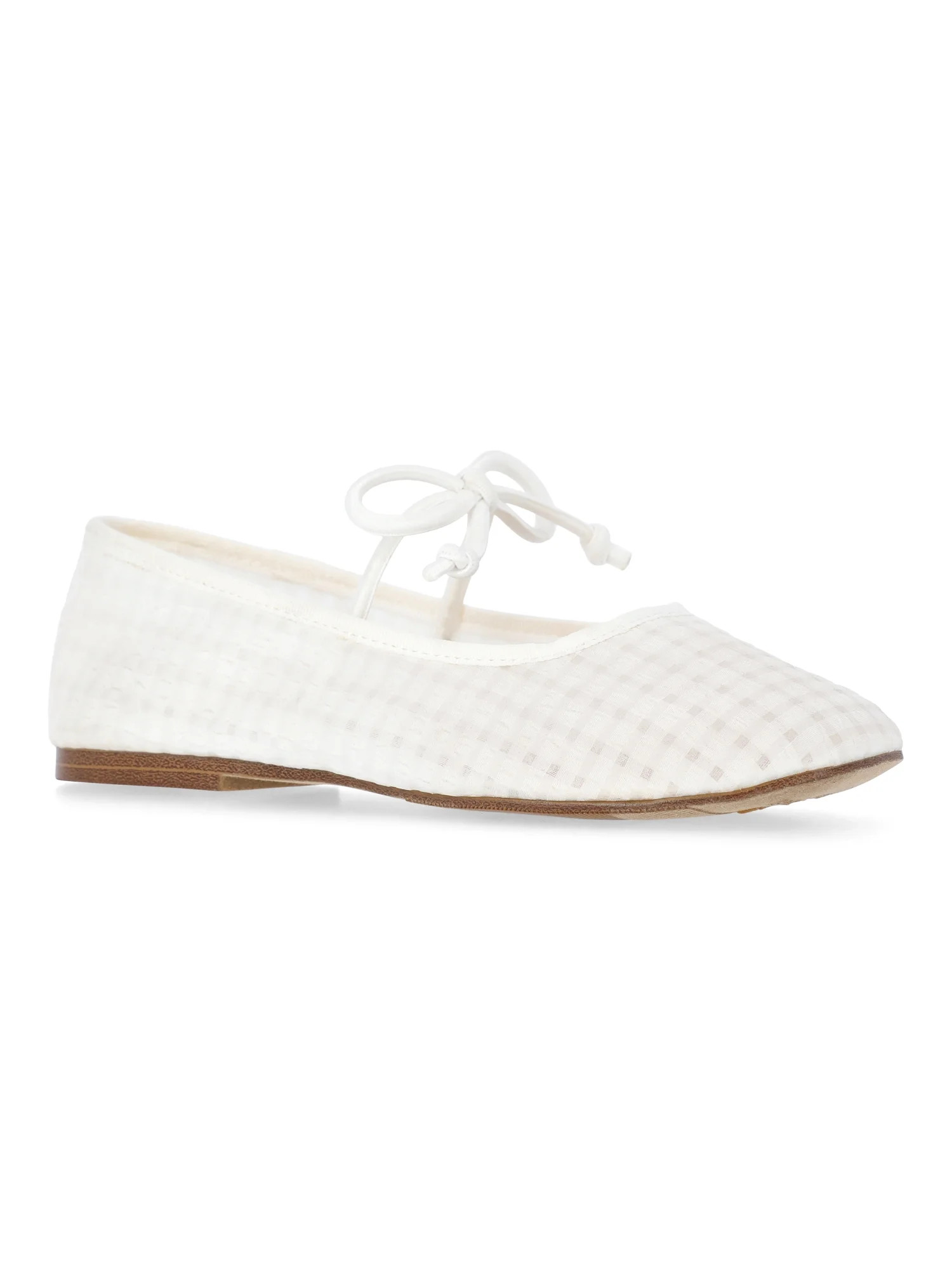 Madden NYC Little and Big Girls' Gingham Mesh Ballet Flats | Walmart (US)