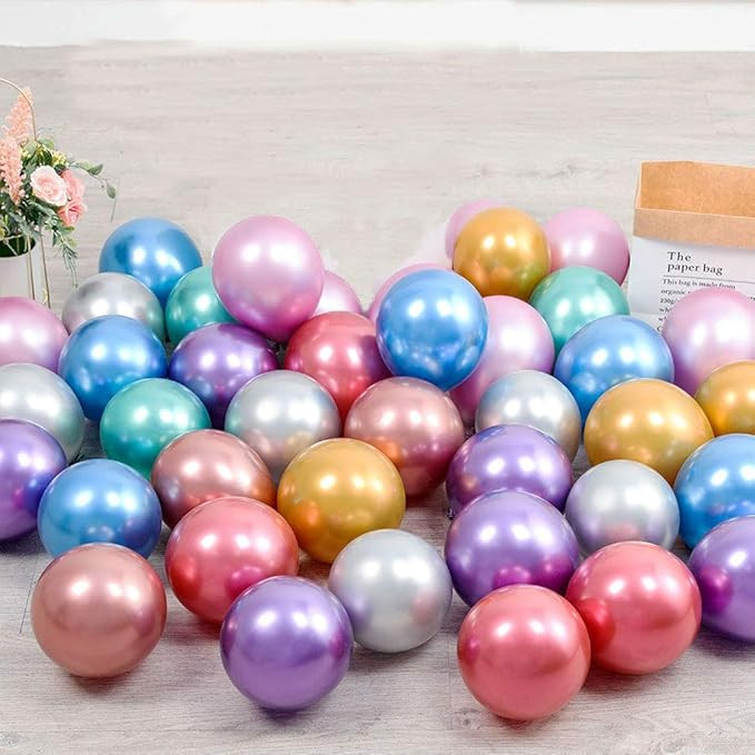 100pcs 5inch Tiny Mixed Chrome Metallic Latex Balloons for Birthday Party Bridal Baby Shower Enga... | Amazon (US)