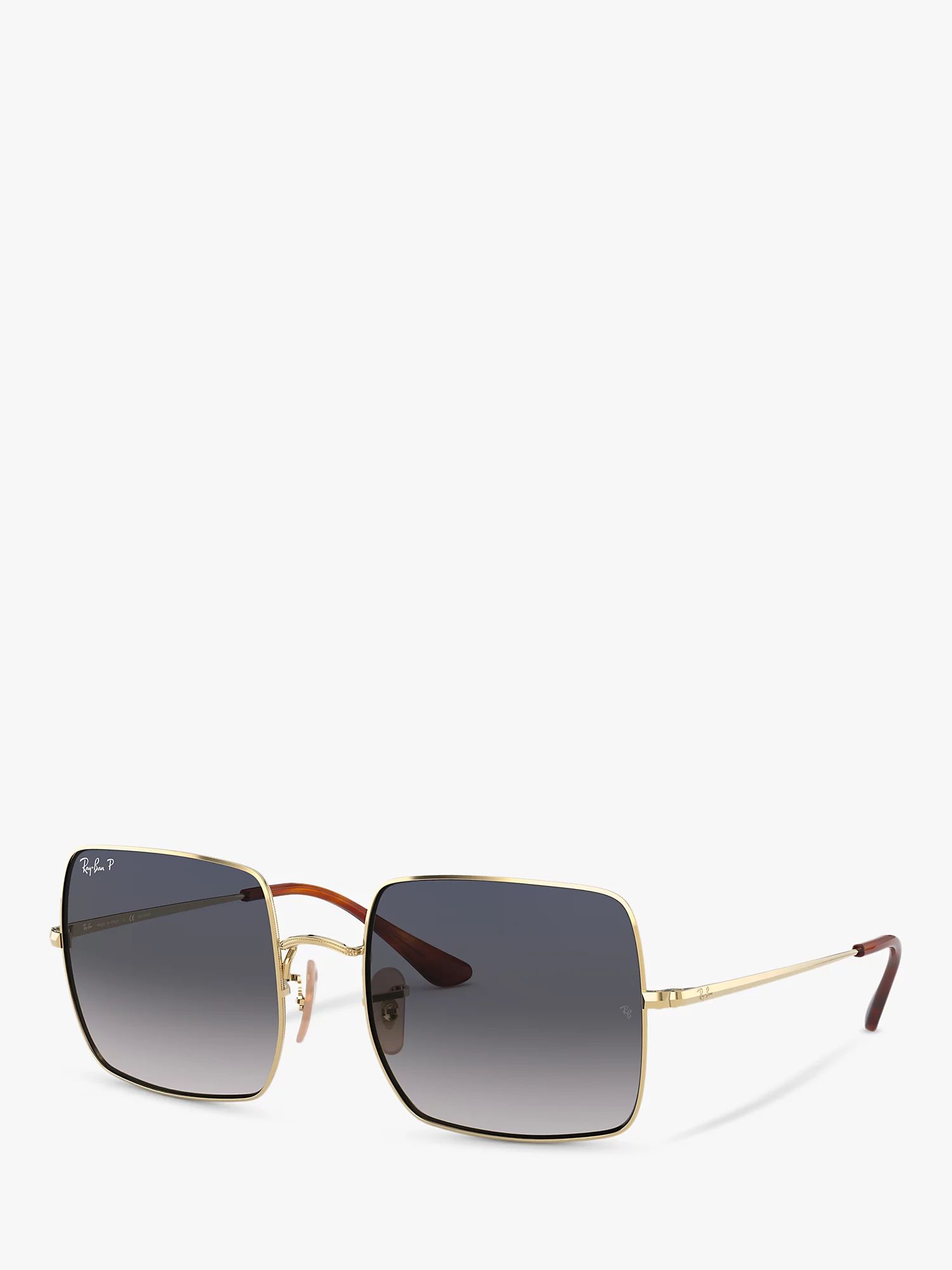 Ray-Ban RB1971 Women's Square Polarised Sunglasses, Gold | John Lewis (UK)